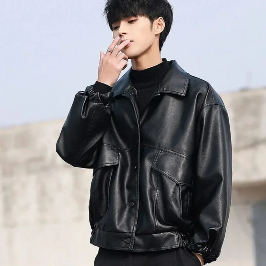 Mens bomber jacket leather Spring and Autumn baseball mens Coats Korean reviews many high-quality and original sales s Y2k 241031