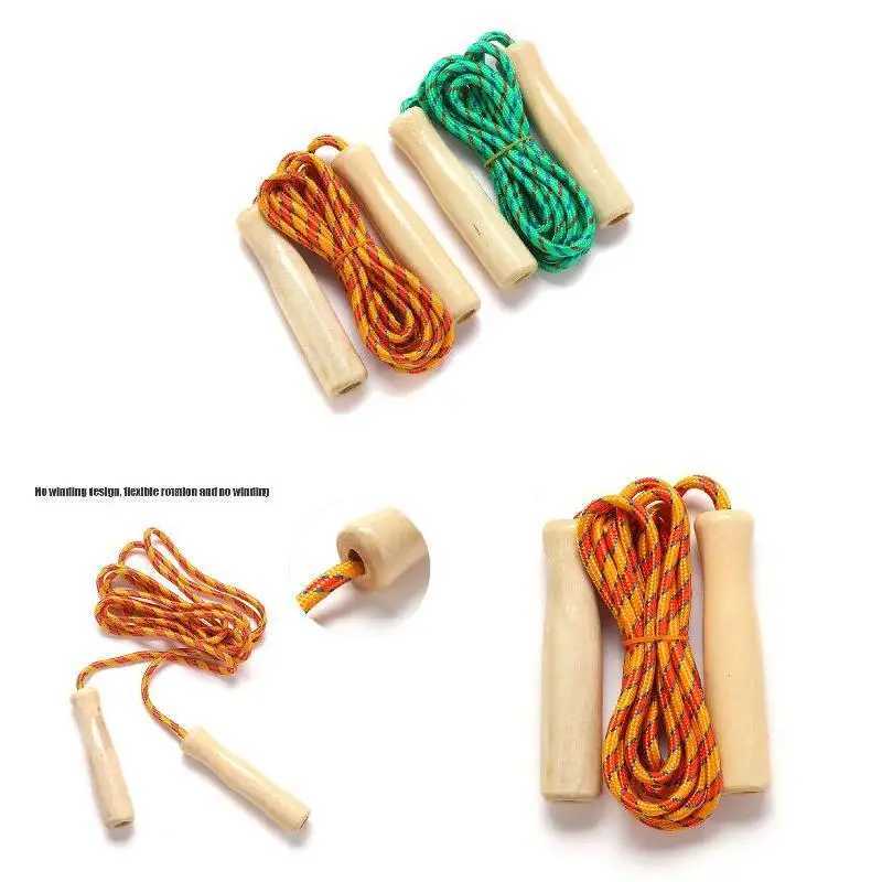 Skiing rope wooden hand sliding rope 2.5M suitable for student sports training gameW241101