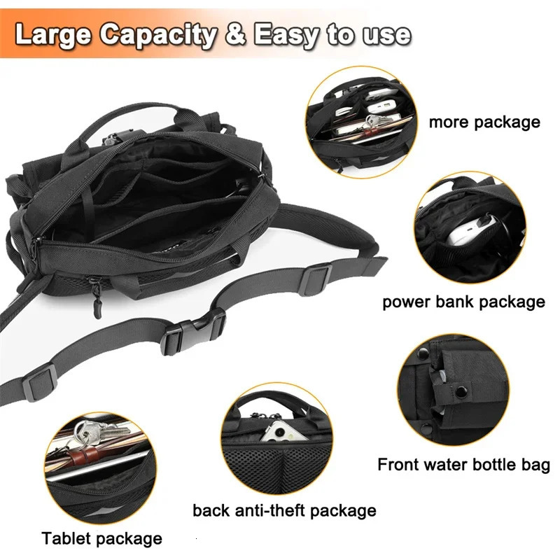 Sports backpack waterproof shoulder strap bag EDC off-road bag 241031