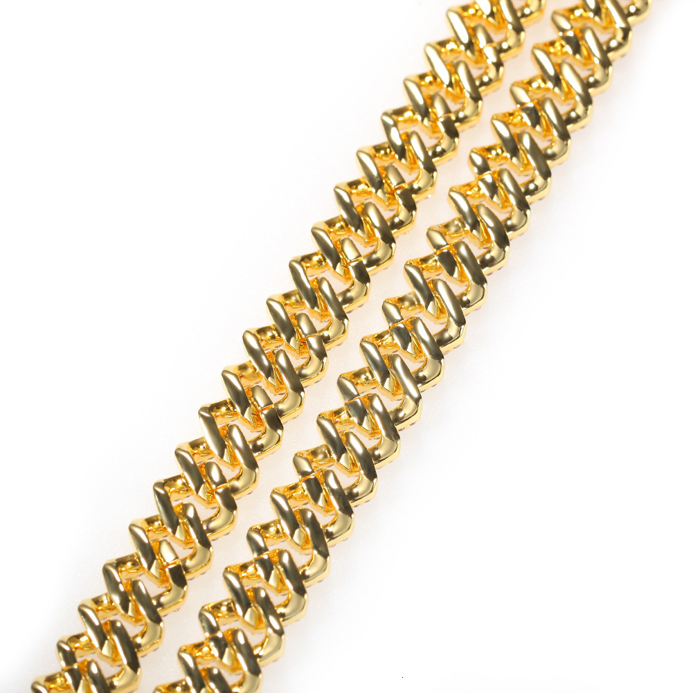 12mm 18k Gold Hip Hop Mens Cubic Zirconia Cuban Necklace Ins Style Top-quality Iced Out Curb Chains Choker Necklaces Bling Rapper Neck Chain Bijoux Gi
