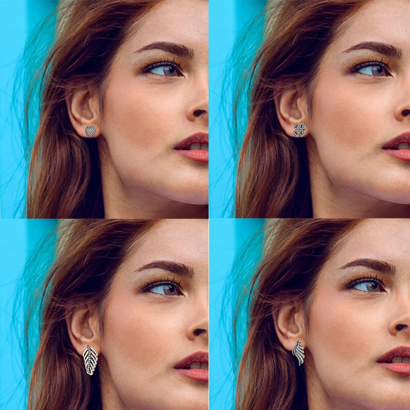 MULA Earring Inlay Stones Double Hoop Original 925 Sterling Silver Ear Studs Jewelry Women Fashion Gift 2023 241031