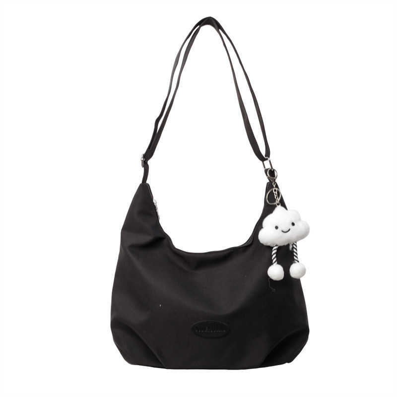 Shoulder Bags Tote Bag Large Capacity Trendy Autumn Simple Solid Color Shoulder Bag Commuting Student Class Fashionable Crossbody Bag 241015