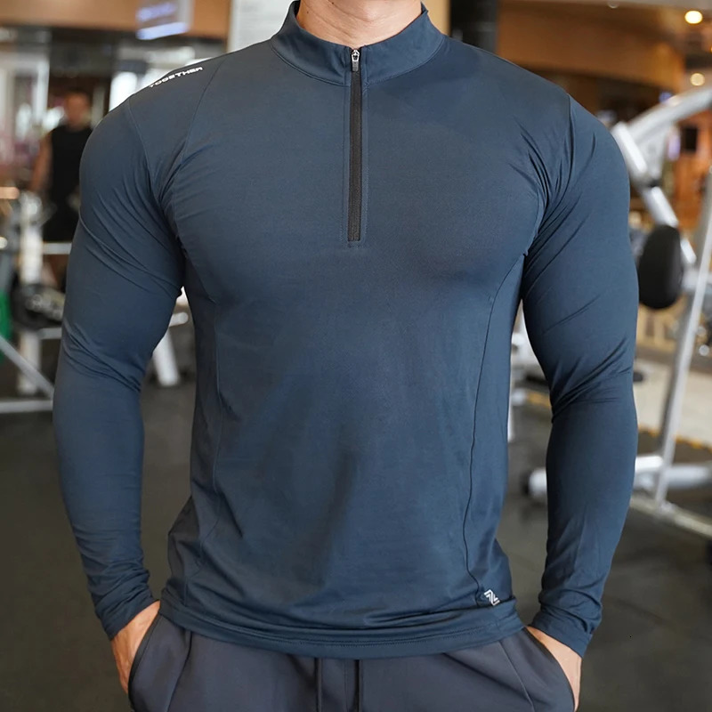 Autumn Compression Long Sleeve Men Running Gym Fitness TShirt Elastic Quick Dry Comfort Sports Bodybuilding Training Shirts 241031