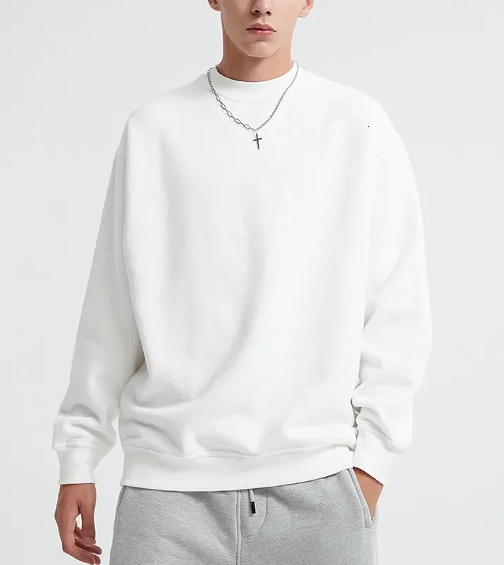 DIY Custom 500GSM Heavy Weight Mens Hoodies Autumn Winter Thick Cotton Men Top Solid Color Hoodies Sweatshirt Pullover 241031