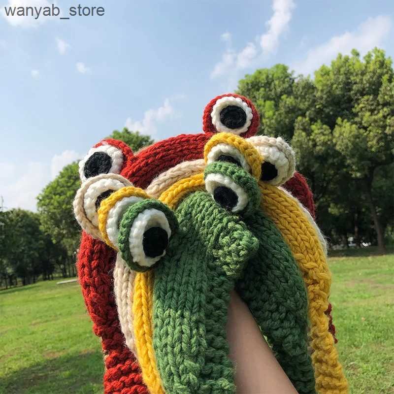 Wide Brim Hats Bucket Hats Winter Skullies Cute Women Frog Hat Crochet Knitted Hat Costume Beanie Hats Cap Women Gift Hip-hop Cap Photography Prop Par