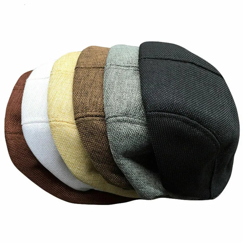 Autumn Beret Caps Men Women Vintage s Boy Cap Cabbie Linen Outdoor Hats Berets Sun Hat Unisex Duckbill 1PC 241031