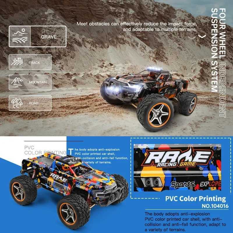 Free shipping WLtoys 104016 104019 1/10 4x4 remote control 4WD 55KM/H off-road drift professional alloy RC car VS WPL C24 childrens toys