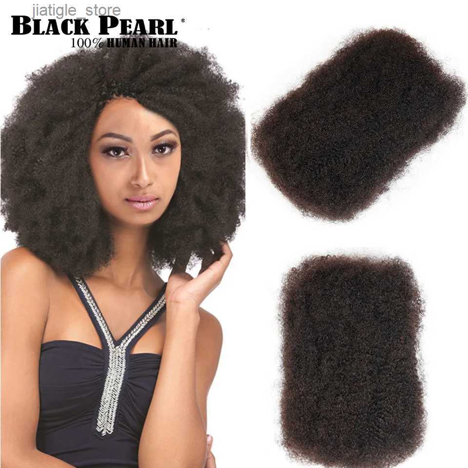 Synthetic Wigs Black Pearl Remy Afro Kinky Curly Locks Hair s Microlocs Human Braiding Hair Bulk Hair For Braiding Double Drawn 50G/pc Y240401 - view 3