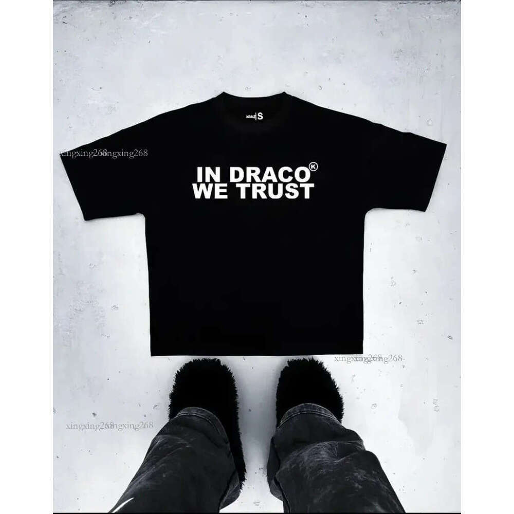 Men's T Shirts In Draco We Trust Letter Print Summer T-shirt High Quality Harajuku Casual Fashion Short Sleeve Couple Oversized Streetwear