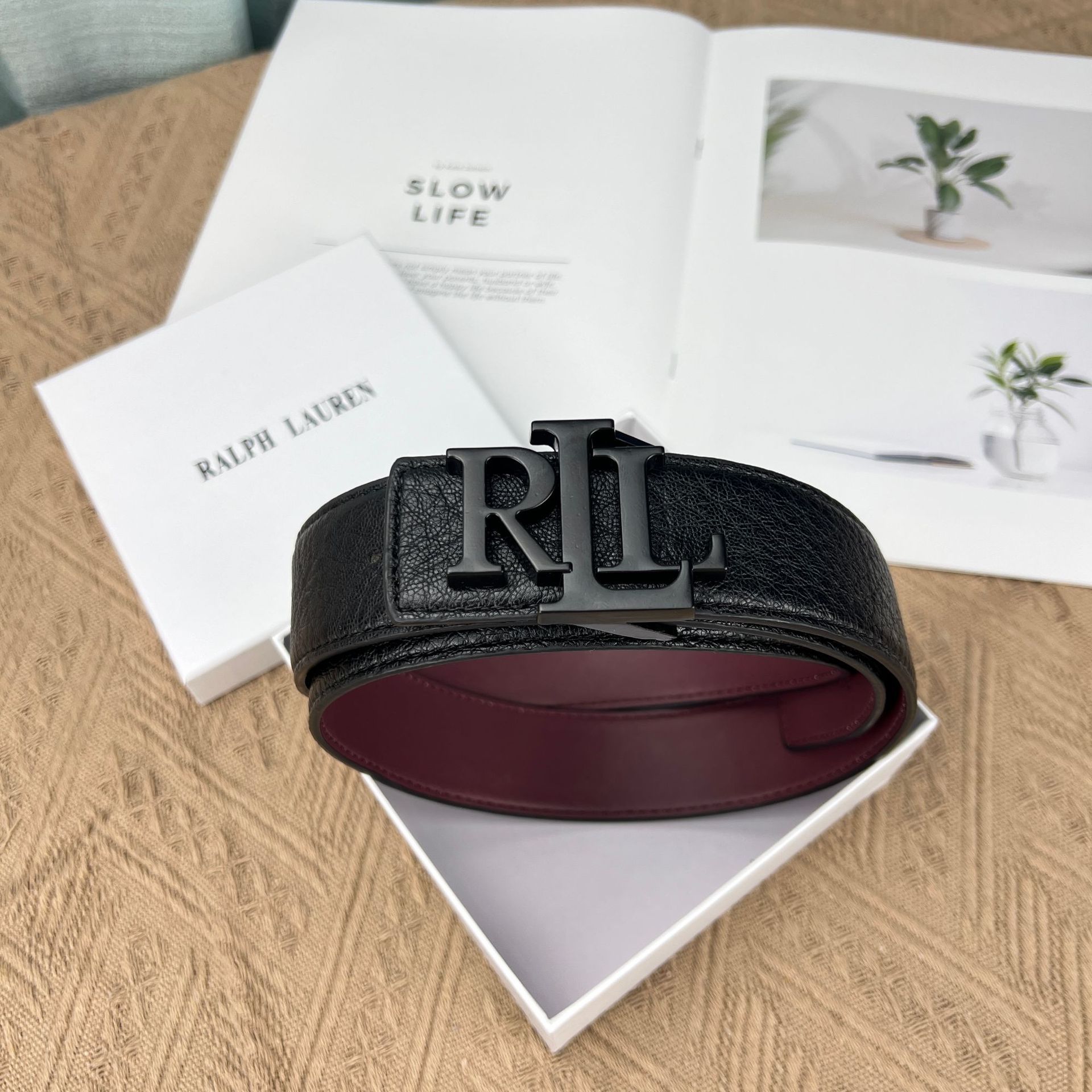 Black Belt for man designer luxury RLL letter belt gold men's genuine leather business belt belt R box