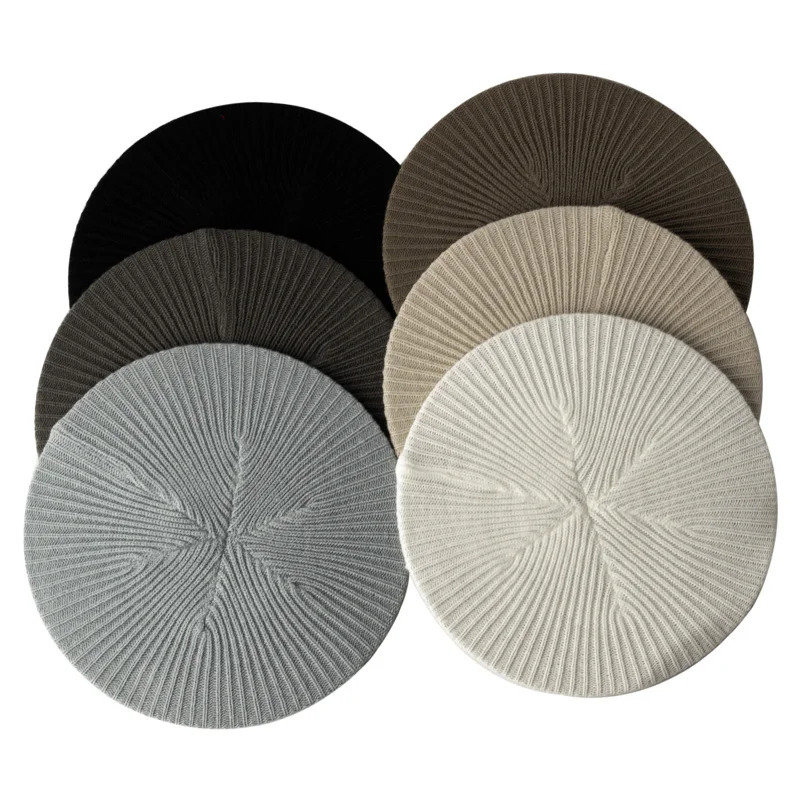 Geebro Womens Fashion Casual Plain Knit Beret Hat Spring Autumn Berets for Women Ladies Elastic Artist Beanie Hats 241031