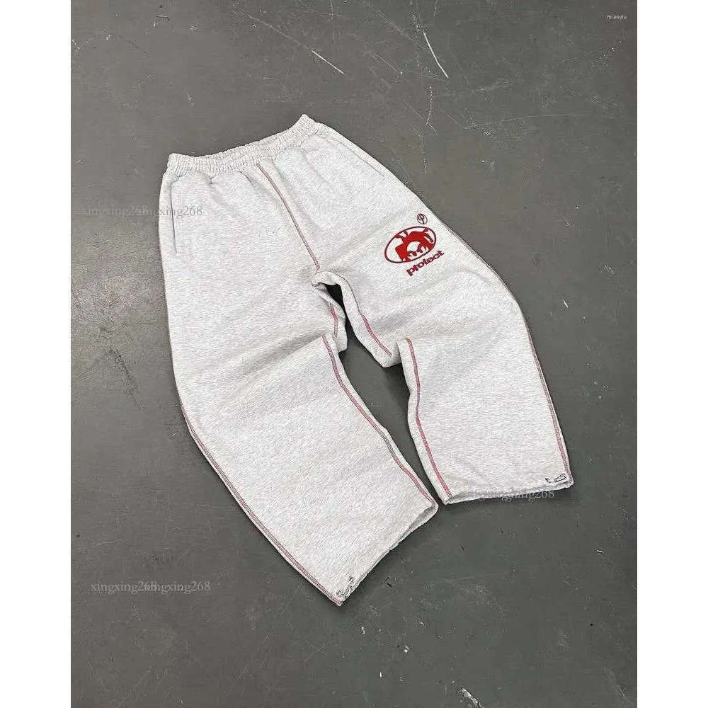 Men's Pants Streetwear PROTECT Sweatpants Y2K Mens Womens Hip Hop Letter Embroidery Baggy Casual Elastic Waist Jogging Trouser