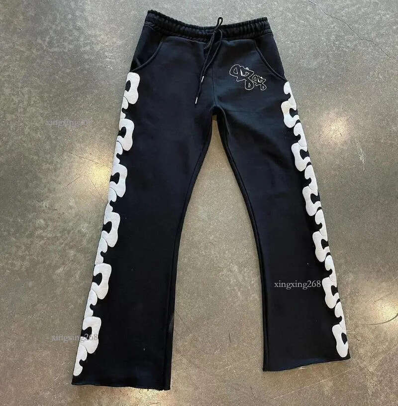 Men's Pants American Harajuku Retro Hand-painted Foam Sweatpants 2024 And Women's Casual Street Fashion Sports Y2k Man