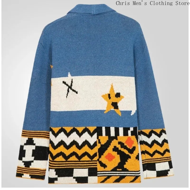 Autumn Winter Thickened Mens Knitwear Turtleneck Midlength Warm Sweater Coat European Size Vintage Mature Knitted 241029