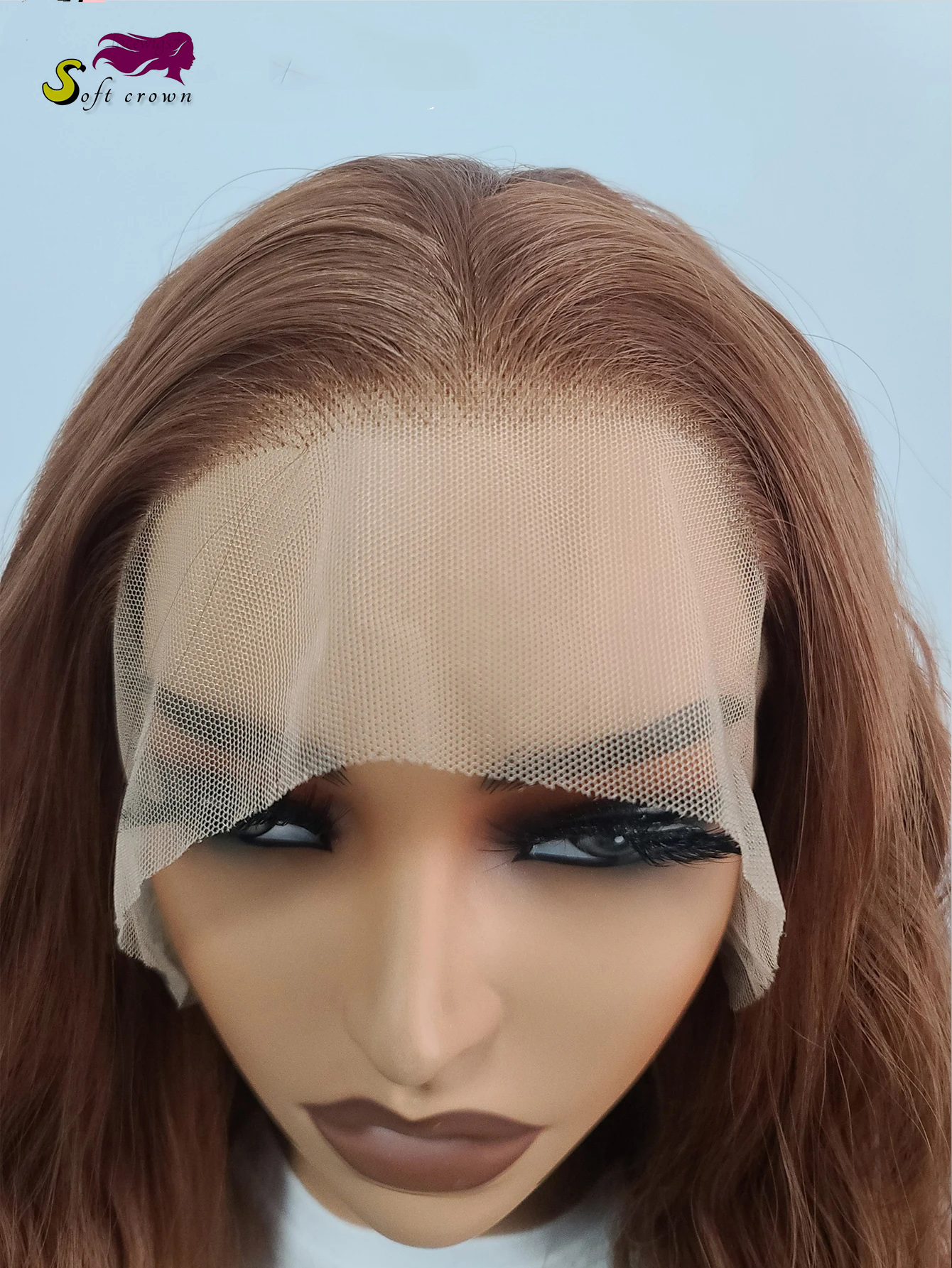 Lace Front wigs Wave Synthetic Wigs 13*4 High definition lace transparent without glue free shipping brown Long curly hair Wholesale