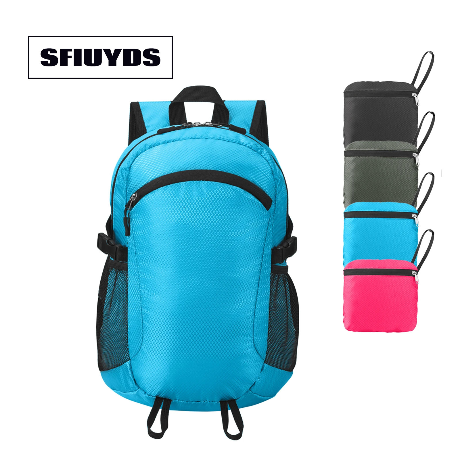 Foldable Travel Backpack Waterproof SFIUYDS Mens Backpacks Lightweight Hiking Daypack Male Women Nylon Back Pack 15L 241029