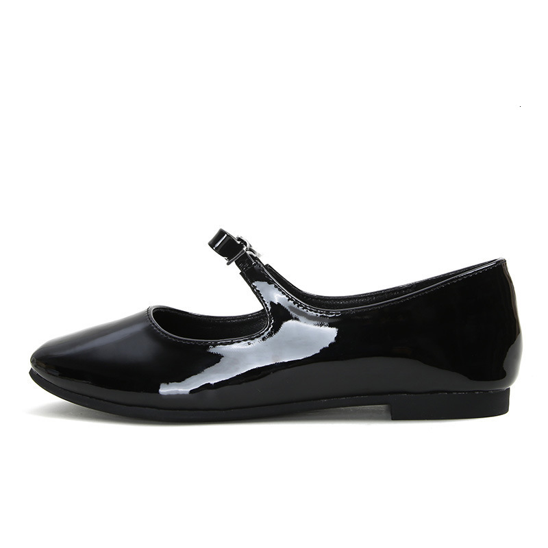 Bowknot Mary Jane Shoes Women Square Toe Glossy Leather Flats Female Red Dance Ballets Party Ball Bridal Wedding Shoes 240605