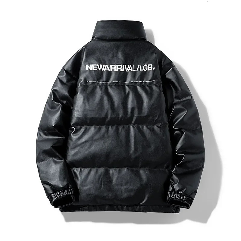 High quality mens winter leather down jacket mens casual loose down jacket outdoor thick warm windproof jacket 4XL 241031