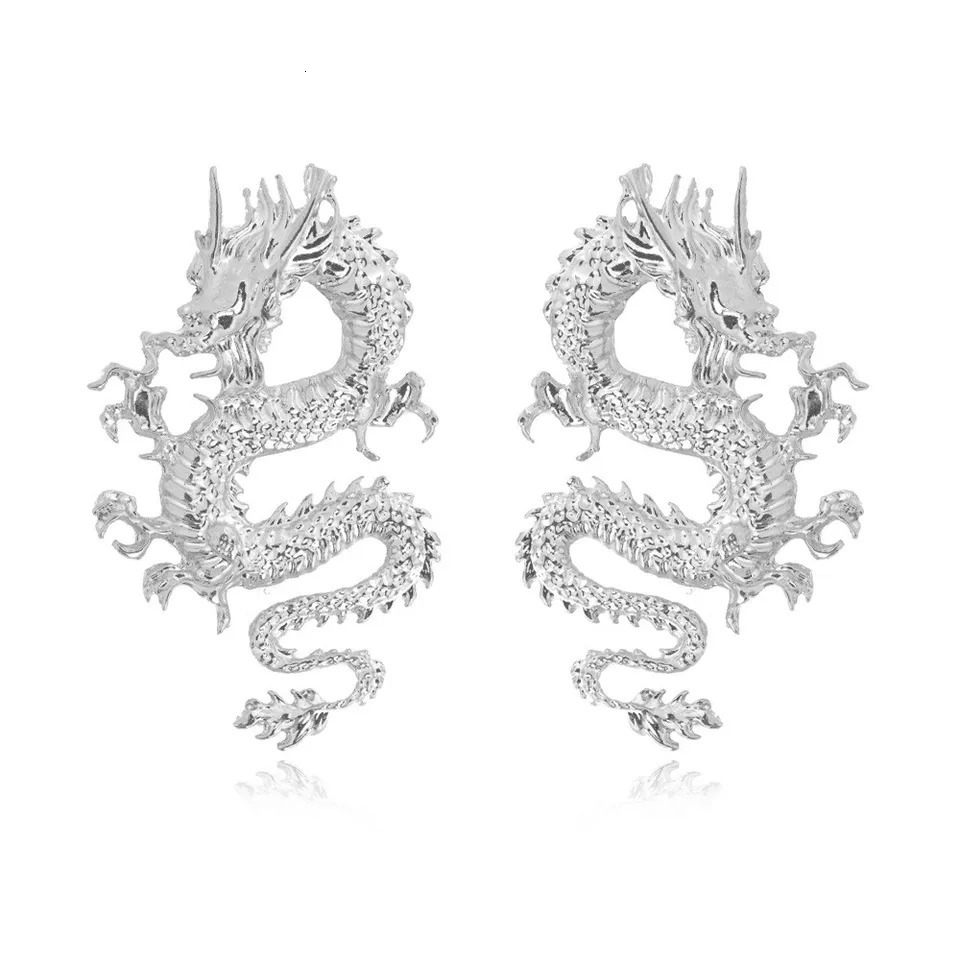 Female Alloy Dragon Earring Europe Jewelry Personality Pendant Unique n Geometric Exaggerated Temperament Earrings 241031