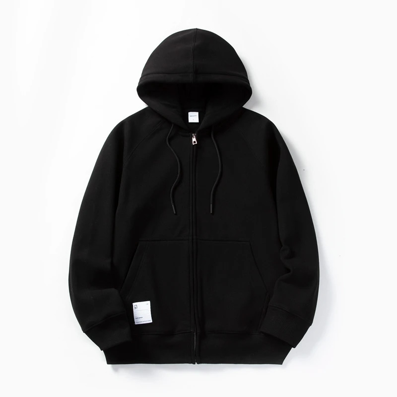 Solid Color Hoodie Men Fashion Zip Up Long Sleeve Oversized Jacket Coat Harajuku Gothic Hooded Sweatshirt Y2K Teen BP13813 241031