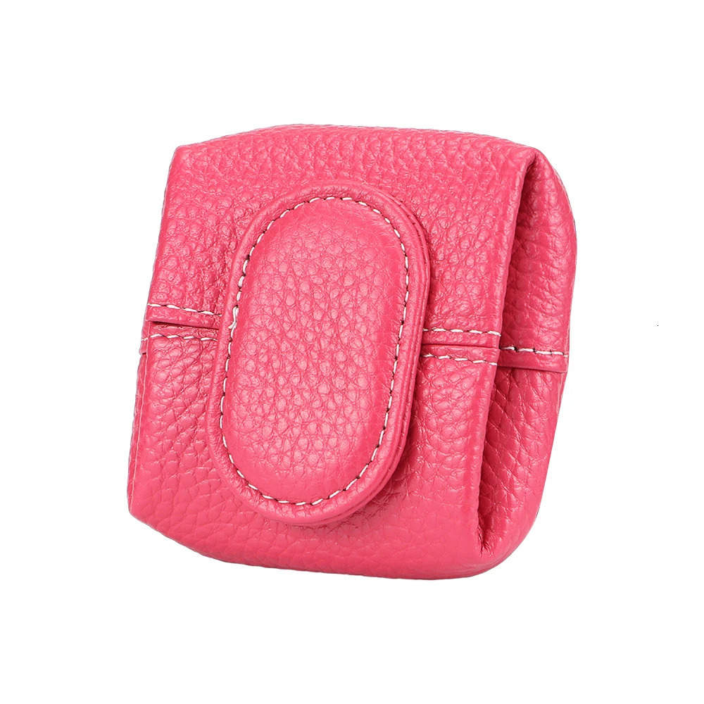 Royal Bagger Mini Lychee Pattern Coin Purse Solid Color Buckle Key Earphone Storage Bag Casual Change Pouch for Daily Use 1603 241029
