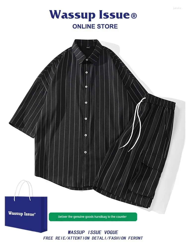 Men's Casual Shirts WASSUP ISSUE Breathable Striped Shirt