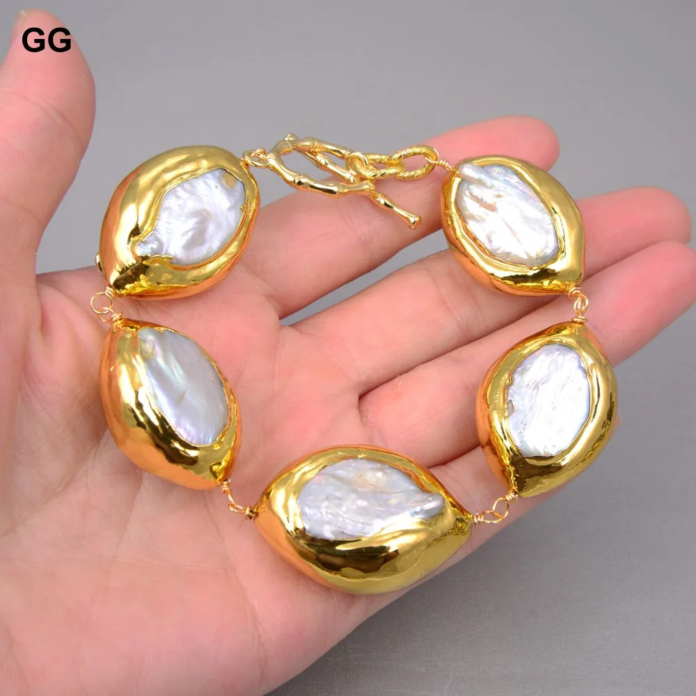 GuaiGuai Jewelry Natural Culture Baroque Kexi Pearl Necklace Kexi Pearl Gold Plated Bracelet Earring Set 241031