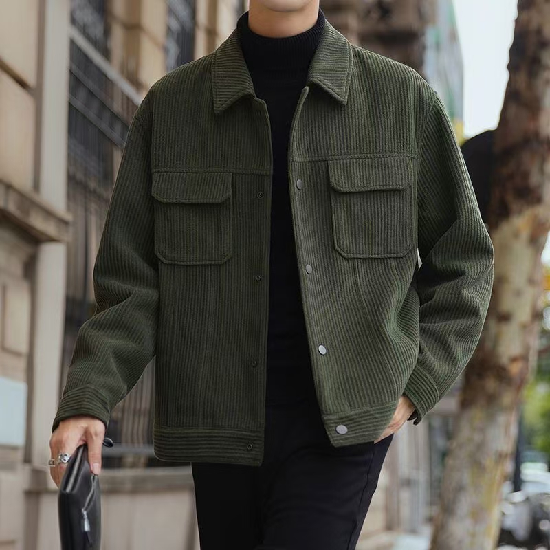 Spring and autumn new lapel jacket men's tooling casual loose men's coat coat autumn clothes