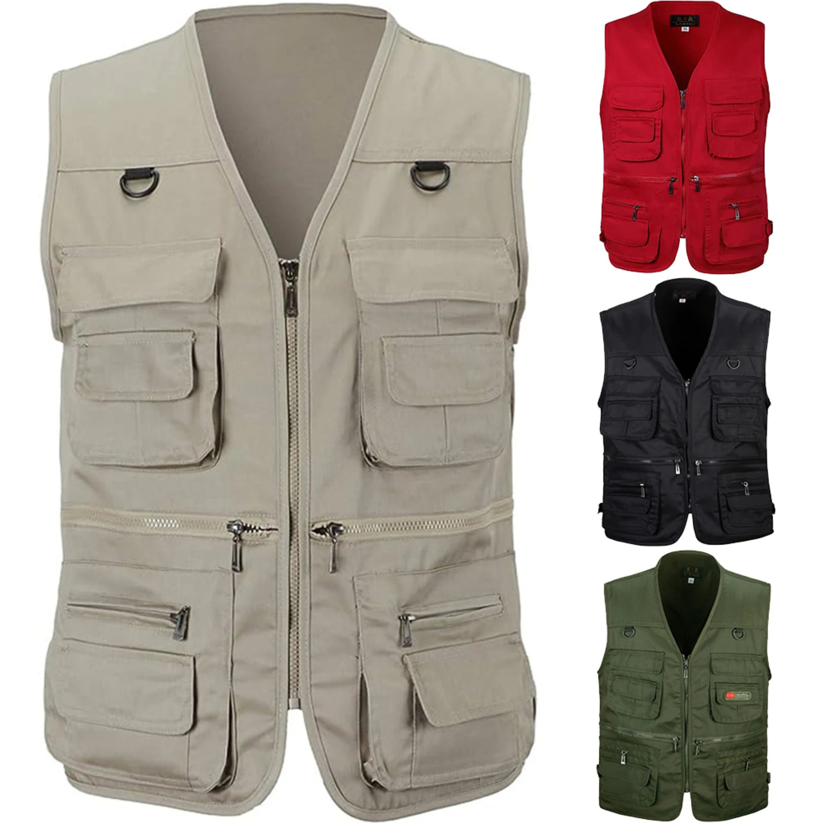 Summer Men Tactical Hiking Fishing Vest Multipocket Pographer Waistcoat Outdoor Leisure Male Thin Cargo Jacket Vests S6XL 241031
