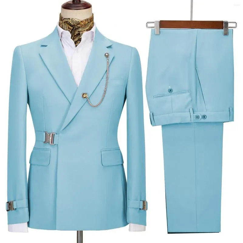 Mens Suits Blazer Pants for Men Jacket Italian Party Wedding Slim Fit Homme 2PCS Clothing Lapel without accessories 241031