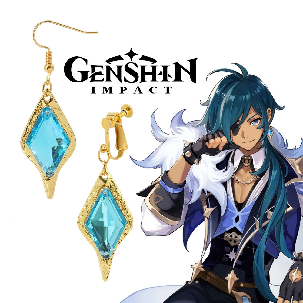 Game Genshin Impact Earring Tartaglia Hu Tao Venti Kaeya Alberich Aether Qiqi Keqing Cosplay Clip Earrings Foe Fans Jewelry Gift 241031