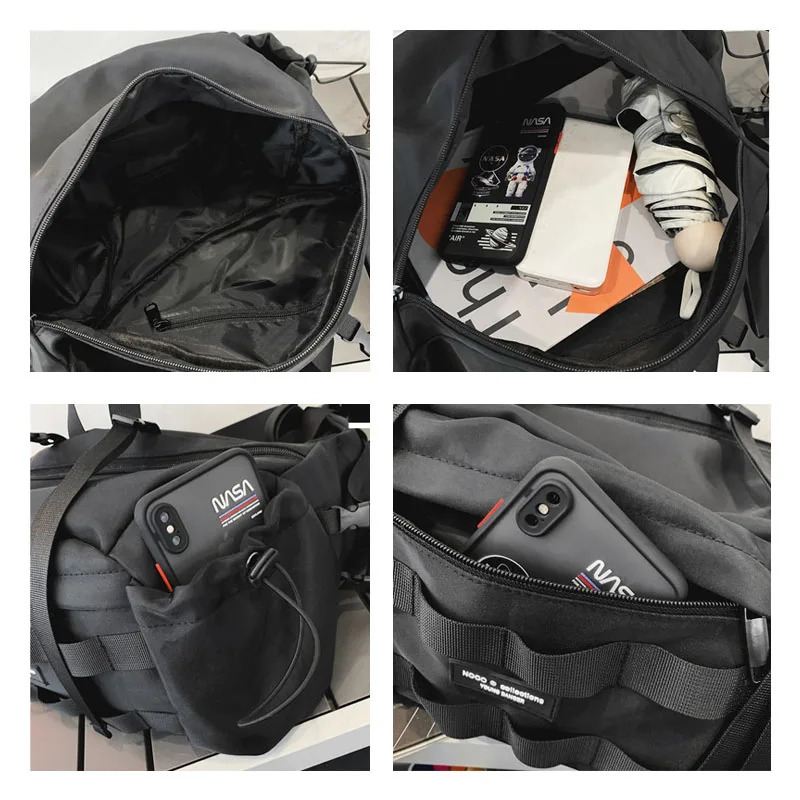 Street trend chest bag shoulder bag functional nylon cross body bag unisex outdoor hip-hop bag fashionable waist bag mobile phone bag 241031