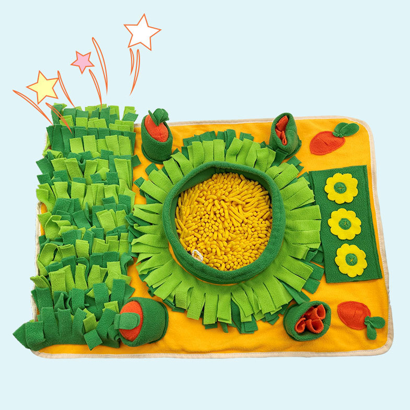 pet sniffing mat, pulling out radish, preventing choking and eating slowly, consuming energy, interactive puzzle mat training