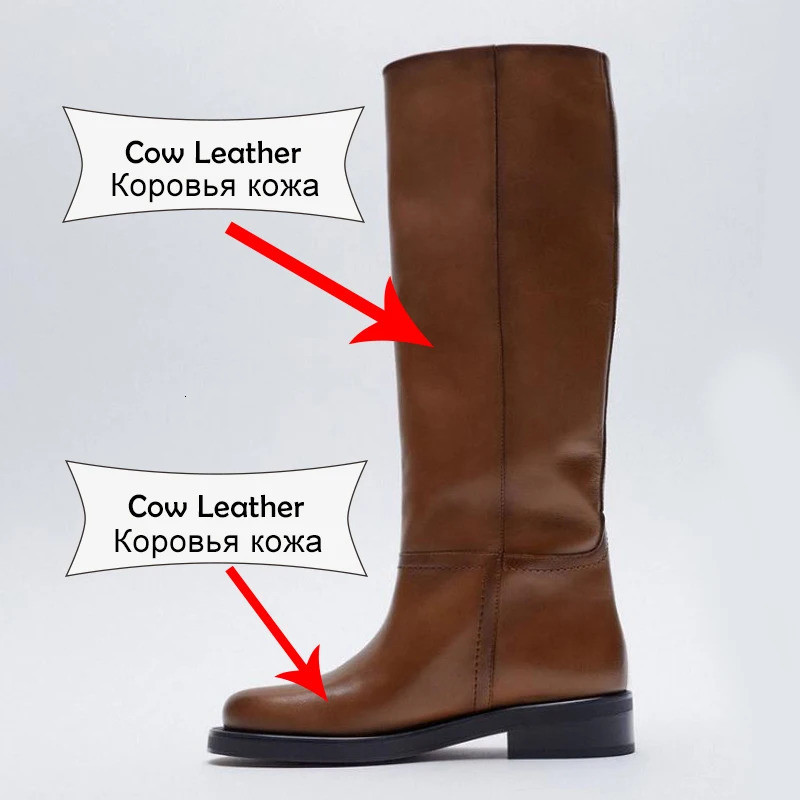 RIZABINA Size 34-43 Women Knee Boots Real Leather Platform Winter Shoes For Woman Warm Fur Long Boots Office Lady Footwear 241031