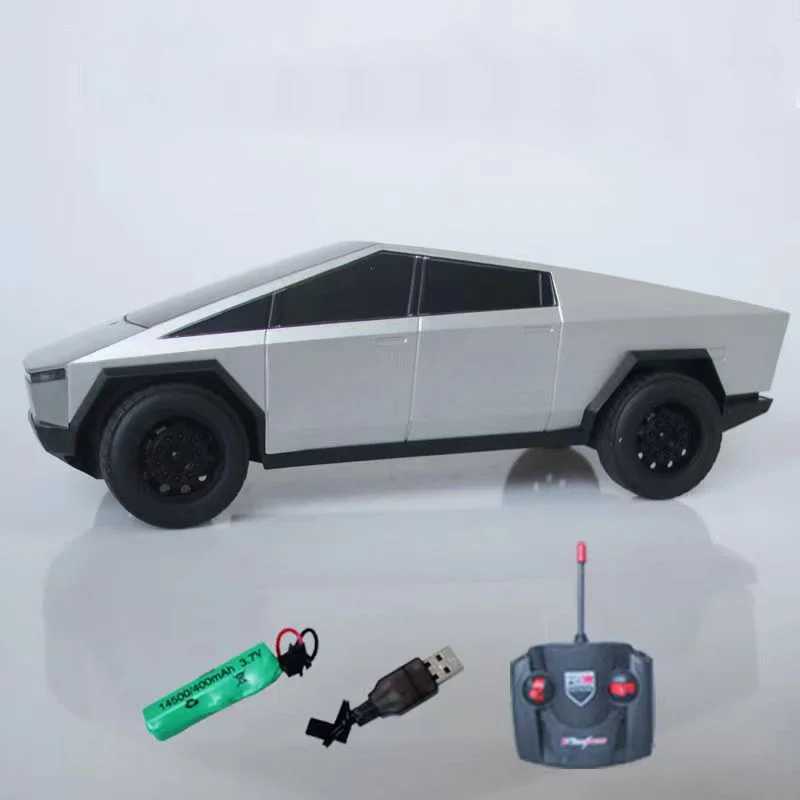 Rechargeable toy car remote control four-way remote control car Tesla anti fall network pickup boy toy gift X241101