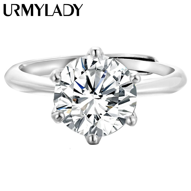 URMYLADY GRA Certified 13CT Ring VVS1 Lab Diamond Adjustable for Women Engagement Promise Wedding Band Jewelry 241031