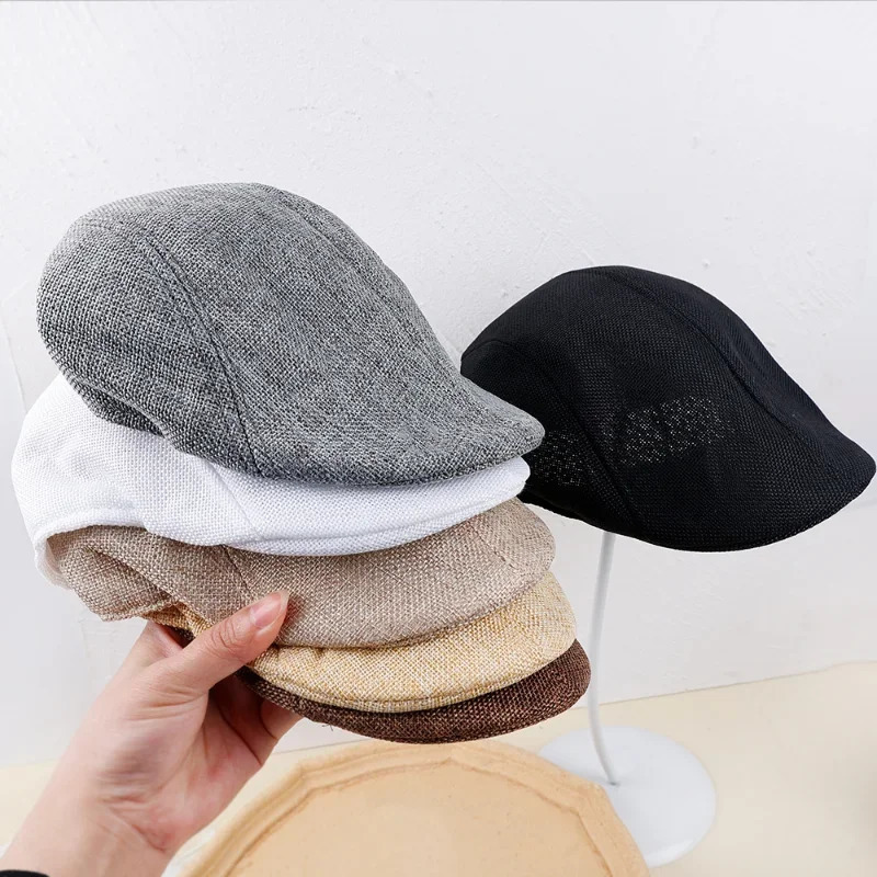 Men Spring and Summer Berets British Style Beret Hat Retro England Hats Male Fashion ed Painter Caps for Dad 241031