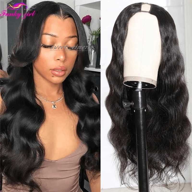 FG Body Wave 2X4 U Part Natural Wigs 8~28 Inch For Black Women 150% Brazilian Curly Human Hair Wig