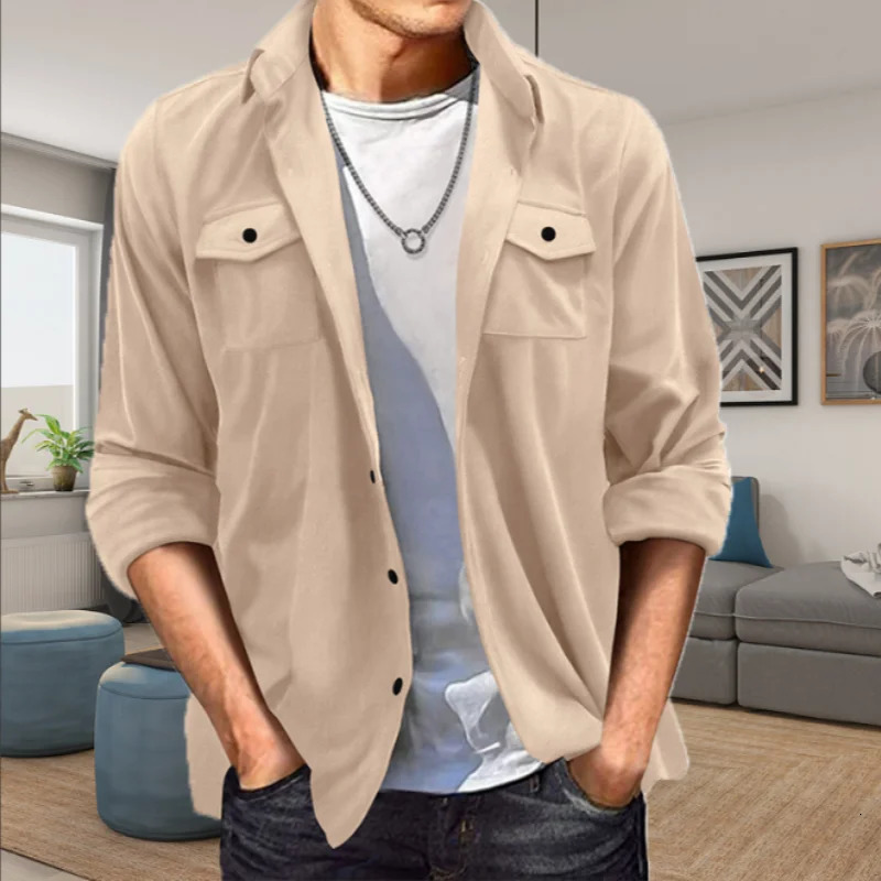 2024 Style Fashion Suede Coat Mens Spring And Autumn Explosive Casual Loose Comfortable Jacket Top 241031