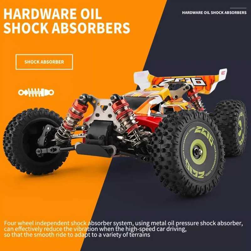 Top WLtoys 144010-V8 2.4G racing RC car 70 km/h brushless motor 4WD high-speed off-road drift RC toy suitable for children and adult gifts X241101
