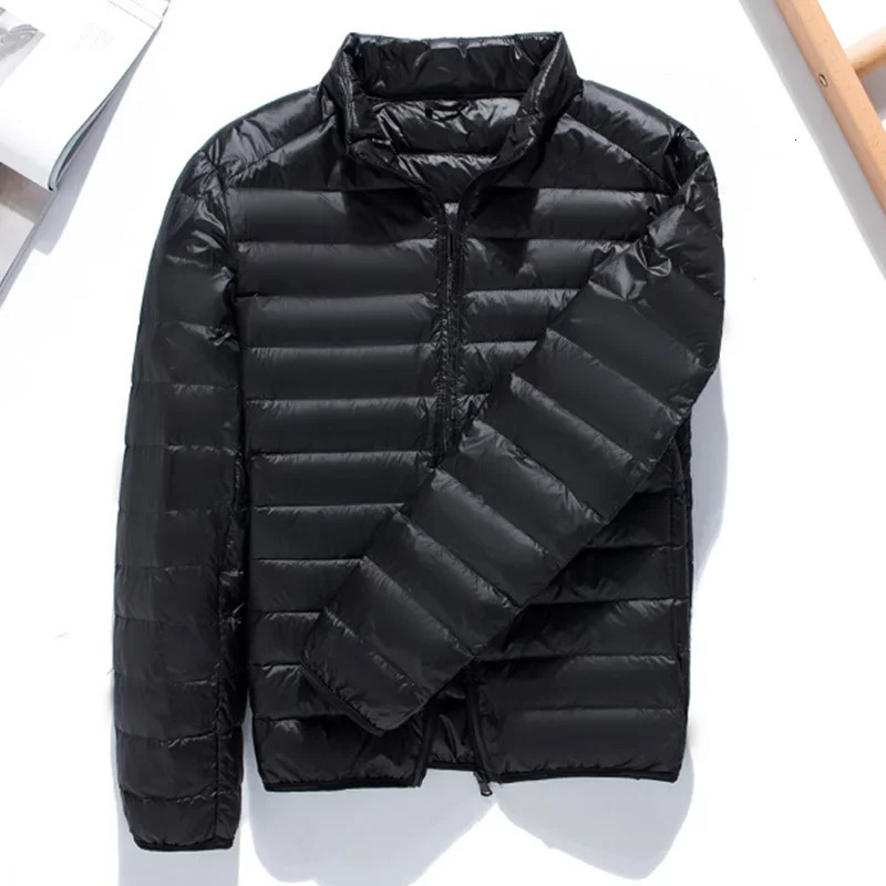 Mens Stand Collar Ultralight Quilted Puffer Jackets 2023 Arrilas Men Ultra Lightweight Packable Warm White Duck Down Coats 241024