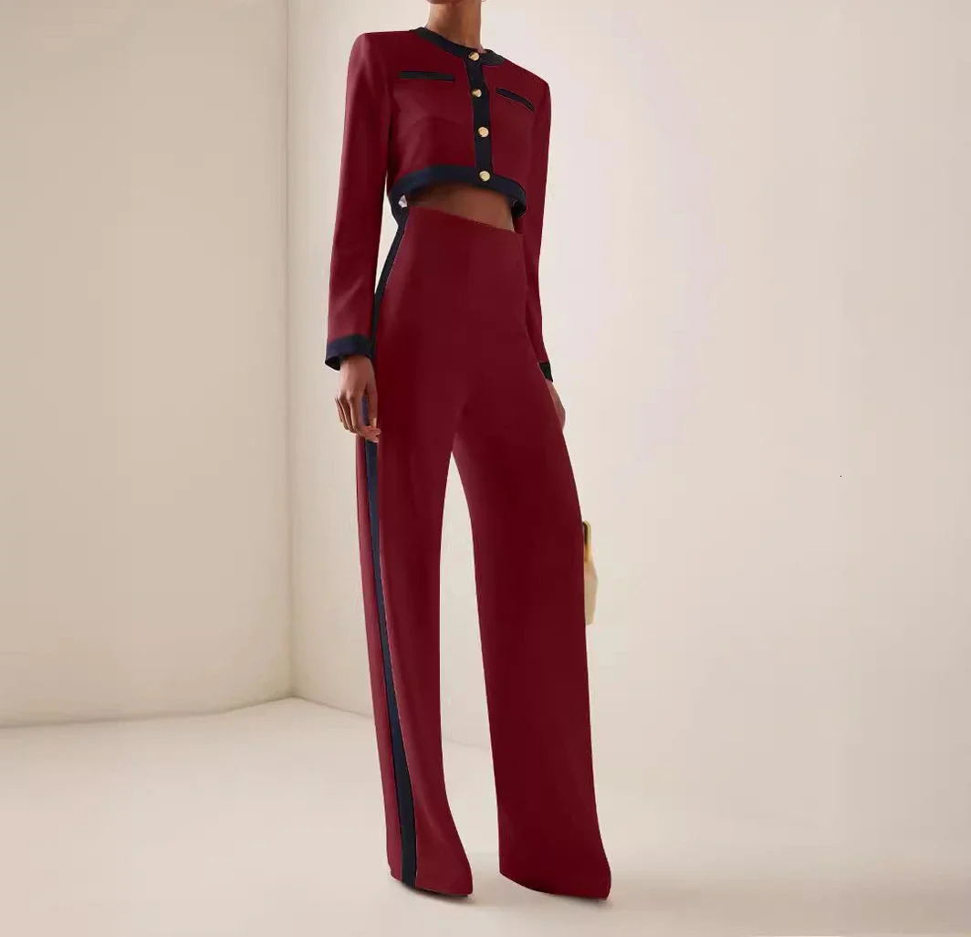 Womens pants and Coats set style professional long sleeved top elegant mens clothing autumn 241031