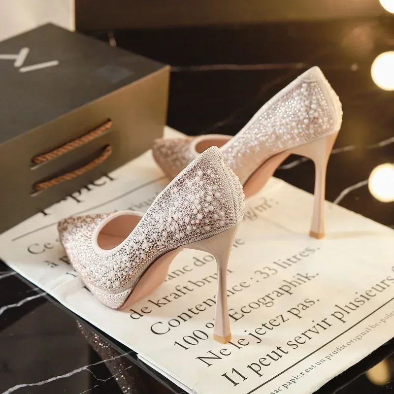 Wedding Two Wear Crystal Wedding Shoes Temperament Bridesmaid Bridal Shoes French Evening Dress Heels 241031