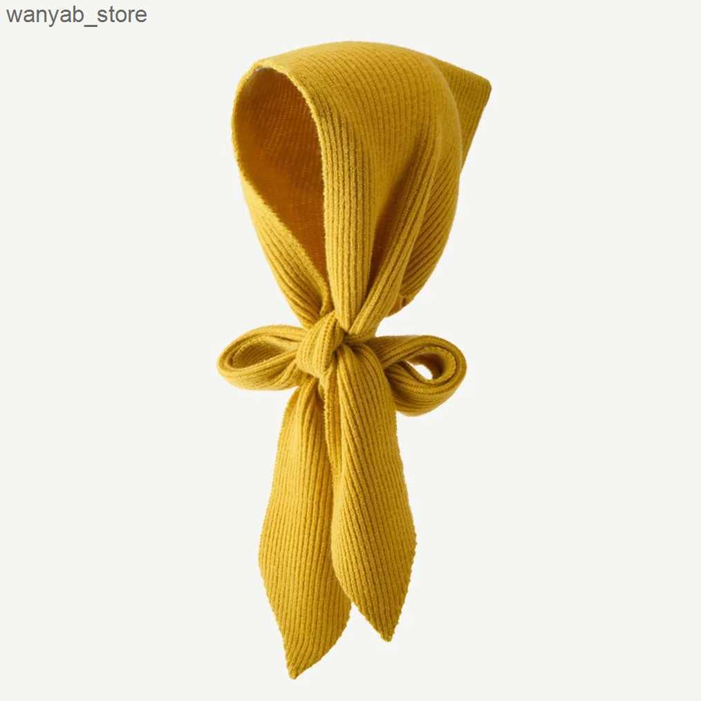 Wide Brim Hats Bucket Hats Korea Hat and Scarf Set Knitted Hooded Shawl Balaclava Hat Winter Thicken Keep Warm Scarf Wool Pullover Hat Gothic Accessor