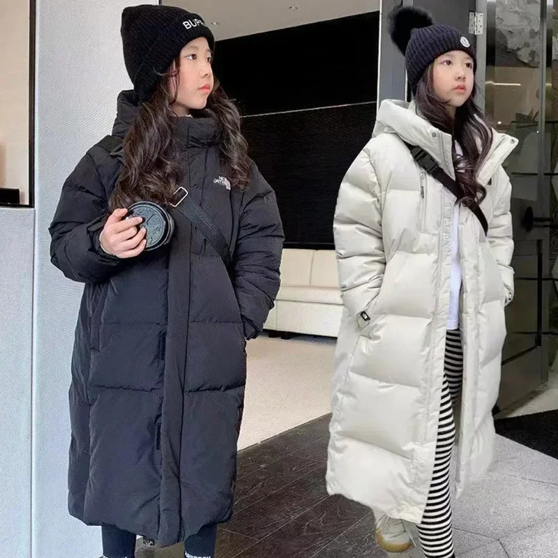 Girls winter clothing thick and warm long park fashionable and casual hoodie childrens jacket 10-12 13-year-old teenagers jacket 241031 - view 4