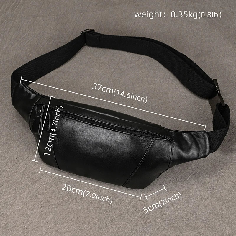 Retro Crazy Horse Leather Waist Belt Pouch Men Male Small Sling Bags Fashion Waist Bags Fanny Pack Outdoor Sports Bags Man 241031