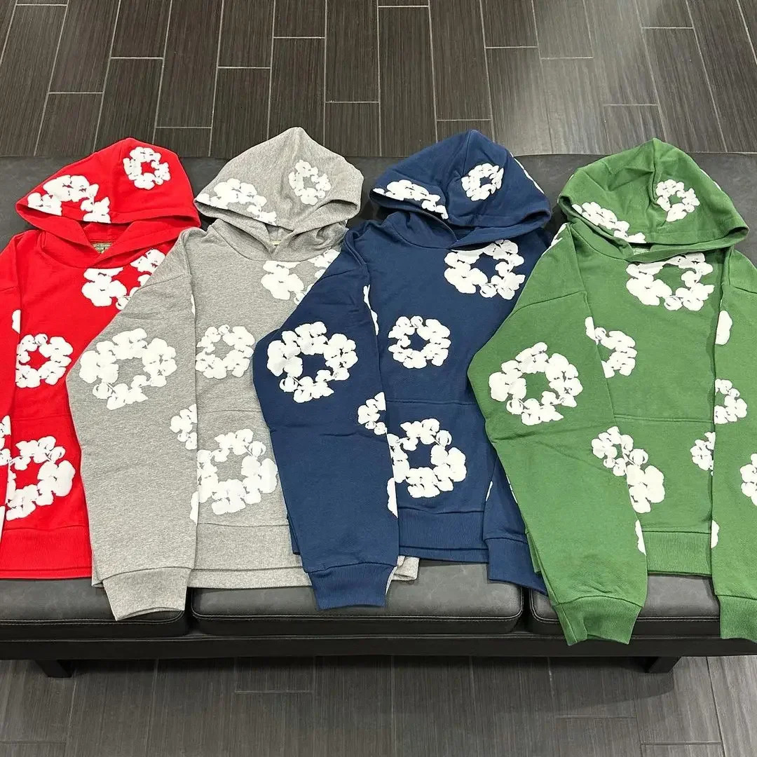 American Style High Street Harajuku Kapok Foam Loose Hoodie Y2K Hip Hop Mens and Womens Casual Pullover goth 240318