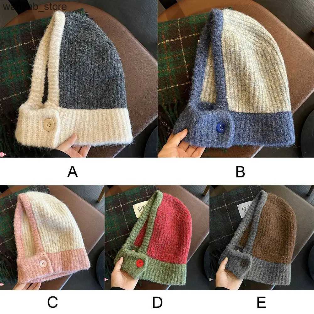 Wide Brim Hats Bucket Hats Women Knitted Hat Balaclava Winter Thicken Warm Anti-Pilling Beanie Ladies Windproof Earflaps Scarf Hat Adult Casual Plush 