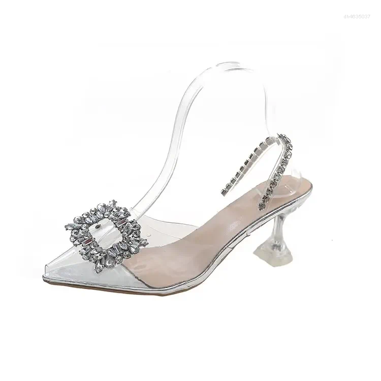 Sandals Ladies Shoes Summer Women's Pumps Rhie High Heels Sexy Pointy Toe Mules Fashionable Party hurenlakeshoes hurenlakeshoes hurenlakeshoes