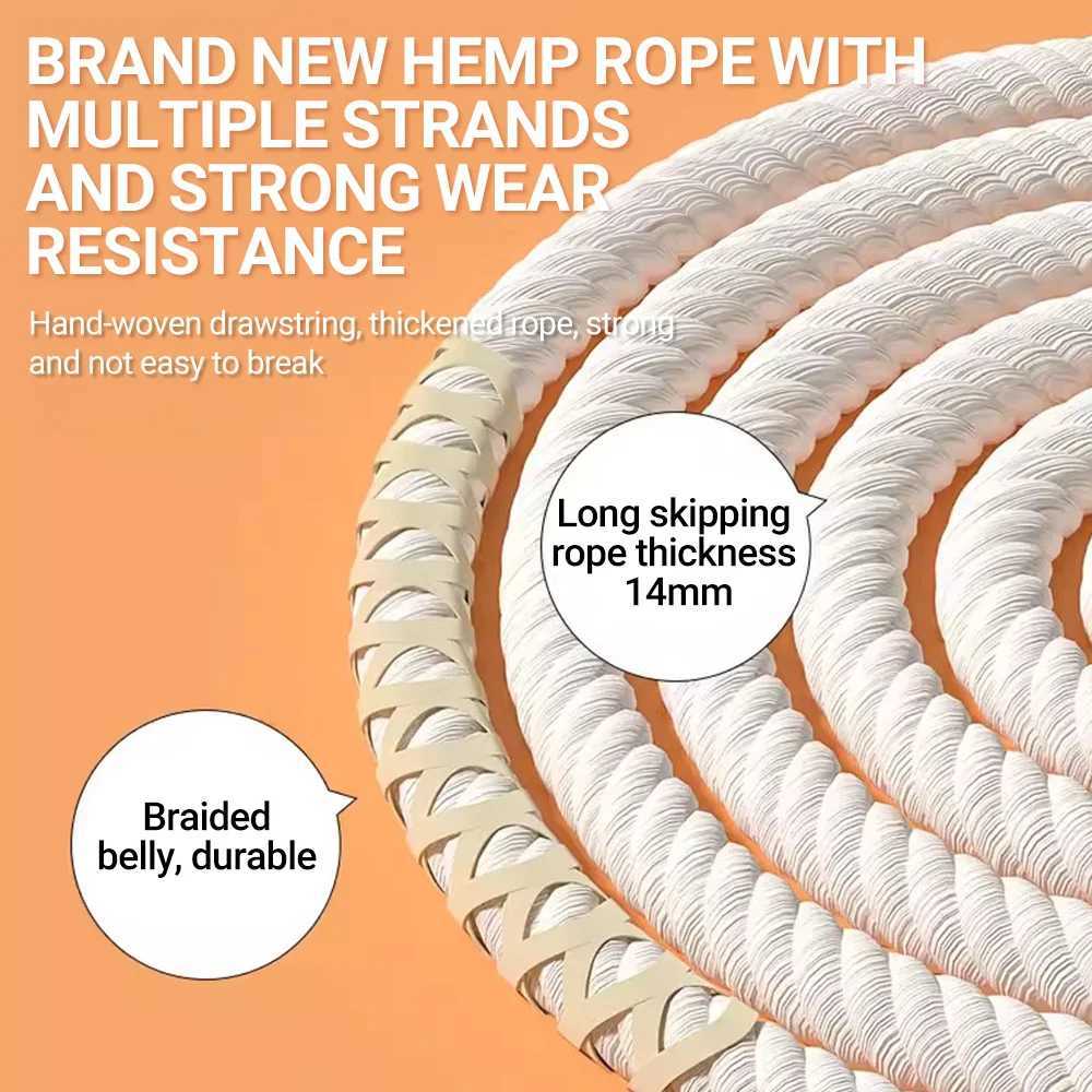 ST original 3/10/15m thick long skipping rope spring set slip rope anti slip wooden hand school collective sports swingW241101